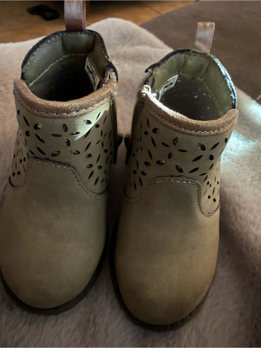 Oshkosh Cutout Ankle Boots in Brown - Kids Shoes